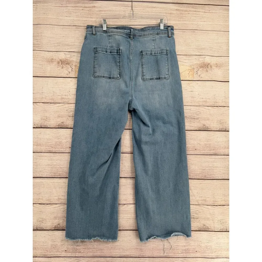OAT New York‎ High Rise Wide Leg Jean Womens 16W Blue Medium Wash Denim